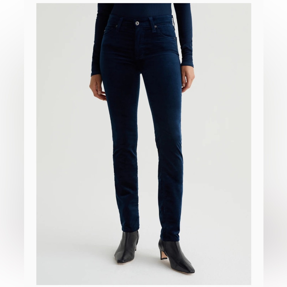 AG Mari Velvet Blue Corduroy Skinny Pants
